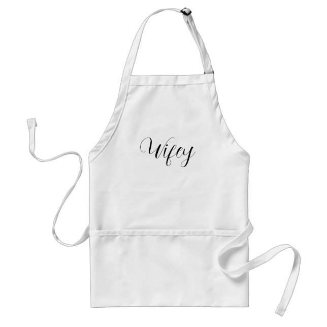 Avental Wifey Elegant Black Script White Women (Frente)