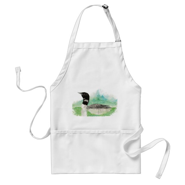 Avental Wilness Art Common Loon Bird Apron (Frente)