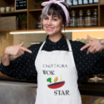 Avental Wok Star Veggie Chef Personalizado<br><div class="desc">Diga a todos que quando se trata de cozinhar,  você trabalha! Excelente para aspirantes a cozinheiros,  fãs de comidas asiáticas ou vegetarianos.</div>