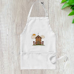 Avental Wooden Church<br><div class="desc">Apresentando nossa encantadora Igreja de Wooden Bliss Apron - a mistura perfeita de encanto e praticidade! Adorado com um gráfico caprichoso de uma linda igreja de madeira, este avental traz um toque de elegância rústica às suas sessões de cozinha ou grelhador. Feito de material durável de alta qualidade, este avental...</div>