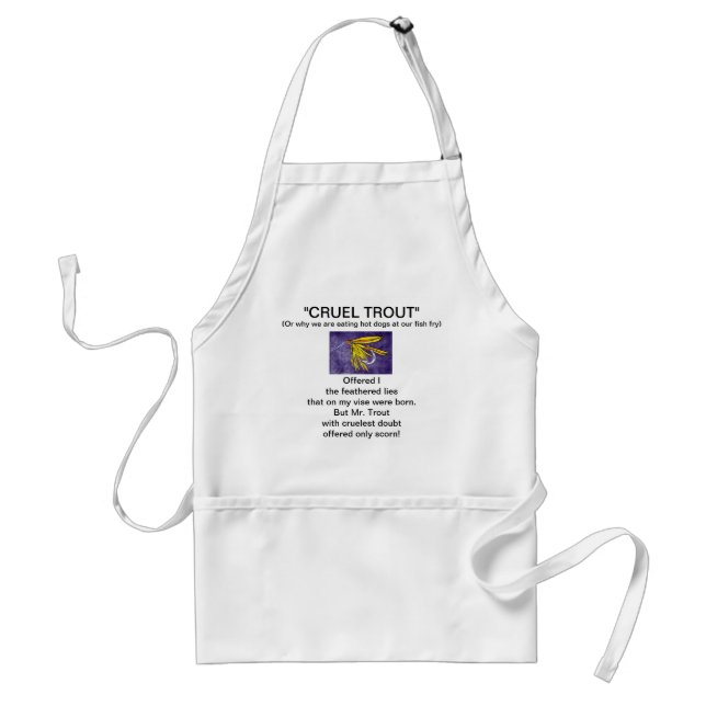 Avental "Yellow and Orange Wet Fly Cruel Trout" Apron (Frente)