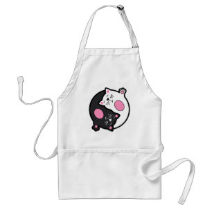 Avental Yin Yang Gatos Adormecidos em Preto e Branco