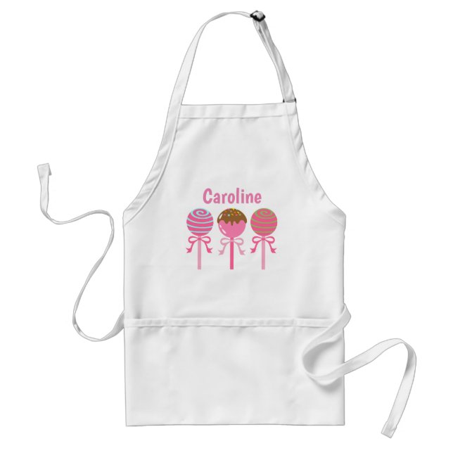 Avental Yummy Pink Cake Pop Personalizado Apron (Frente)