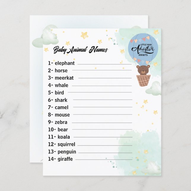 aventura aguarda diversão do Bear chá bebê jogo (Frente/Verso)