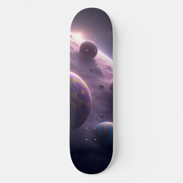 Aventura Cósmica: Design de Skateboard Espaço & Pl (Frente)