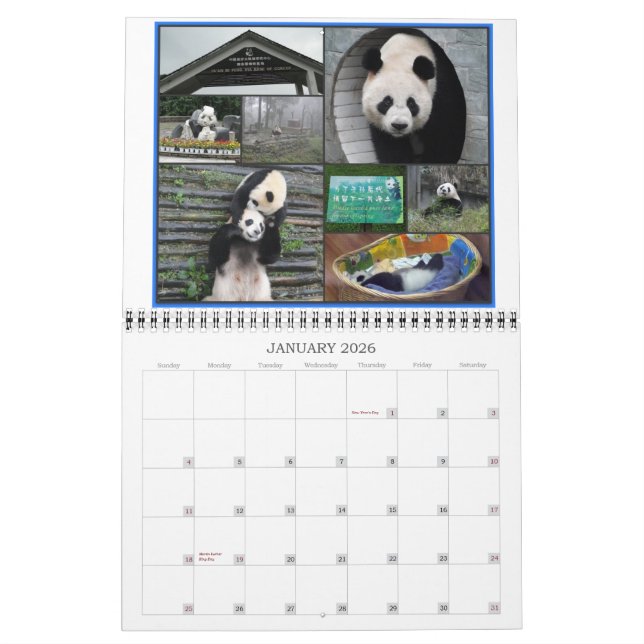 Aventura da panda de China - calendário 2012 (Jan 2026)