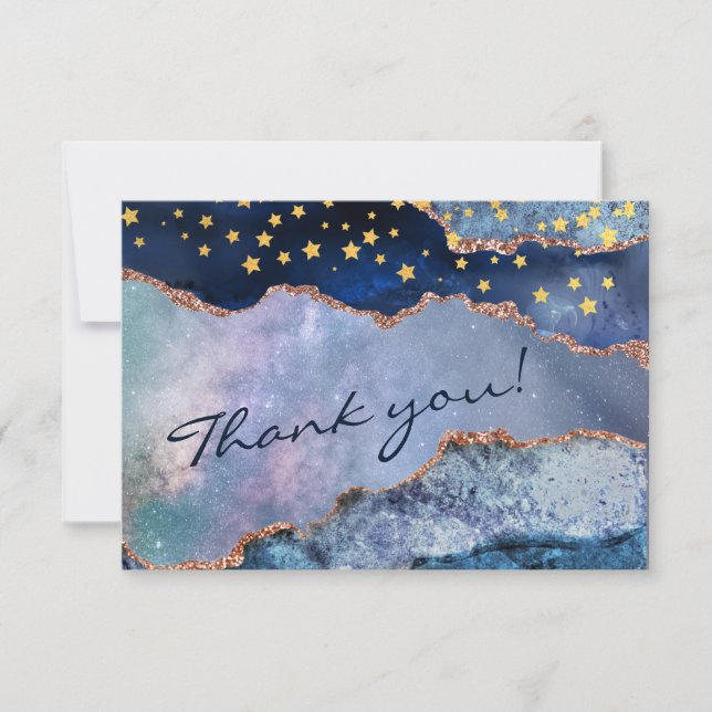 Aventura Espacial na Galáxia - Cartões de agradeci (Frente)