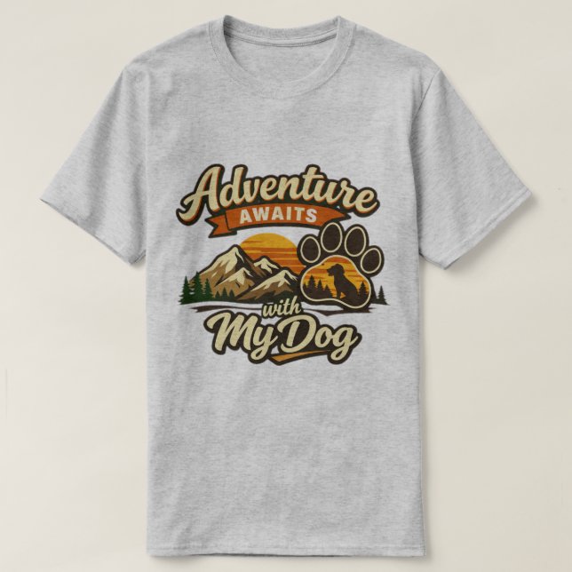 Aventura espera com o meu design de camiseta de ca (Frente do Design)