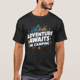 Aventura espera no acampamento | T-Shirt preto