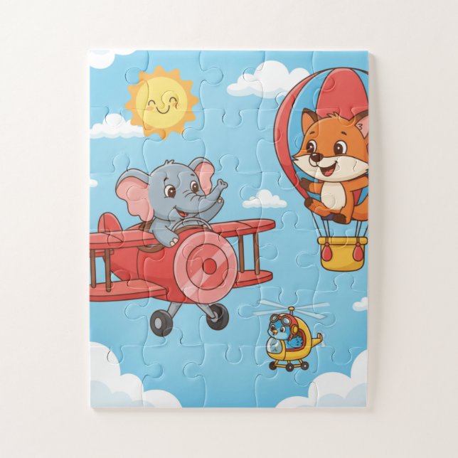 Aventura no Céu Quebra-Cabeça de Animais (Vertical)