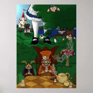 Aventura no poster do país das maravilhas -
