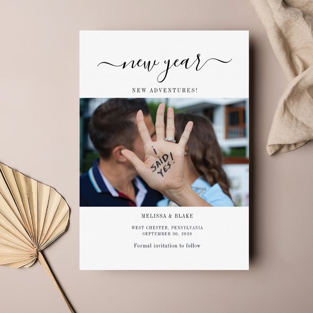 Aventuras de Ano Novo Orçamento Foto Salvar Data (Criador carregado)