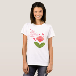 Aventuras Rosa Ispirividade Floral Cuta Camiseta