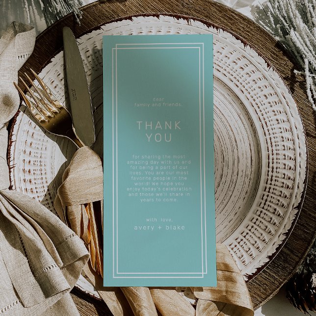 AVERY Mint Green WedMesa Obrigado Cartões (AVERY Mint Green Wedding Table Thank You Cards)