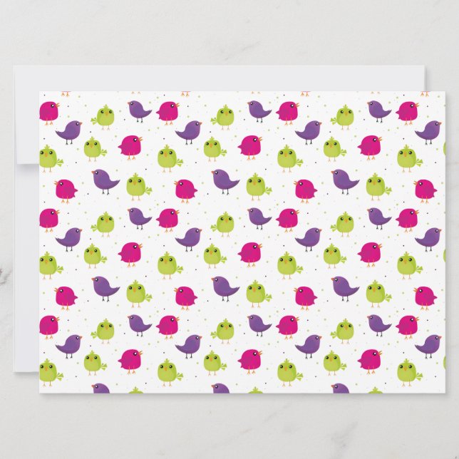 Aves brancas e coloridas (Frente)