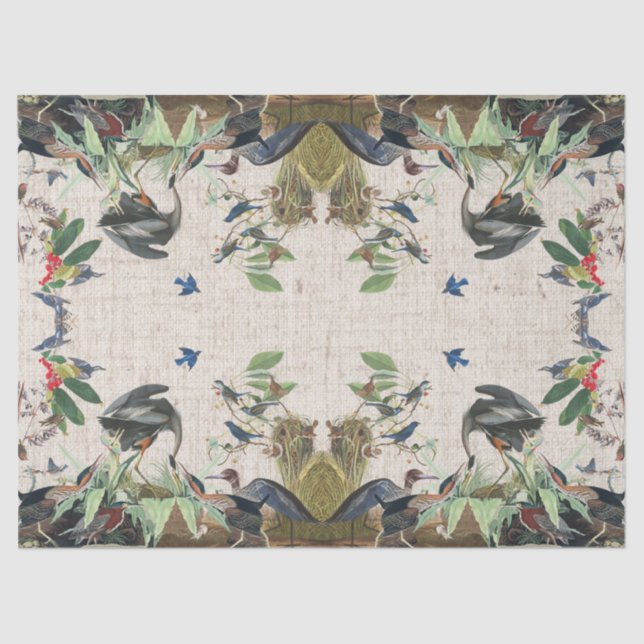 Aves de Audubon Colidem Papel Tecido Selvagem (Frente )