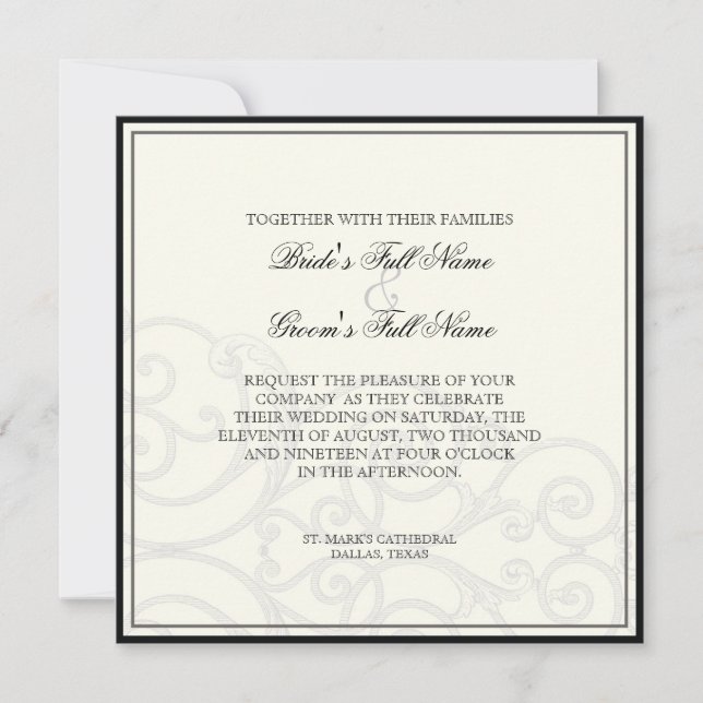 Aves de Cama em Suiços - Convite para Casamento (Frente)