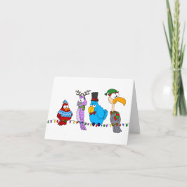 Aves de férias num cartão de cabo