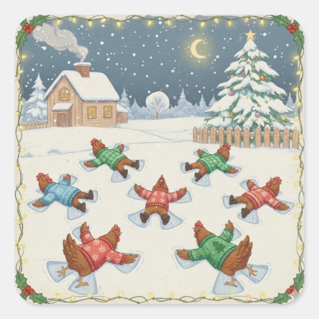 Aves de Natal em Movimento, Adesivos de Natal (Frente)