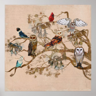 AVES DE UM Poster DE SUCURSAL DE PENA