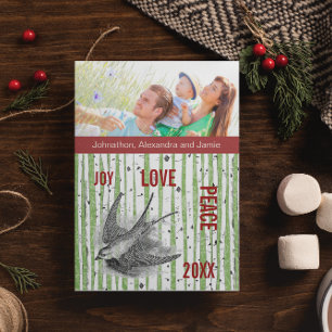 Aves De Vintagem Da Árvore De Foto Familiar