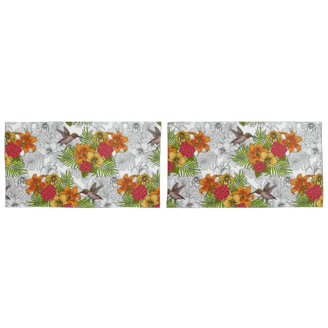 Aves e buquês tropicais (Frente - conjunto)