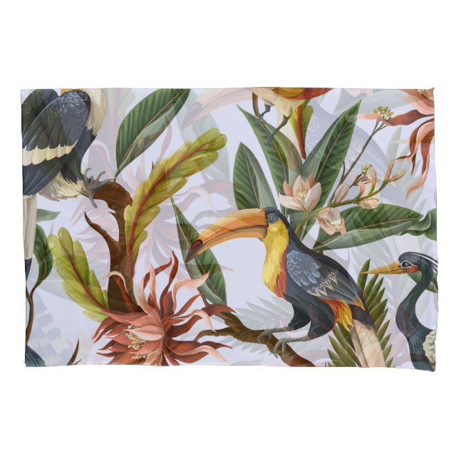 Aves e Flores: Padrão Vintage Tropical. (Frente)