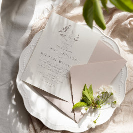 Aves e folhas românticas Convite para o casamento