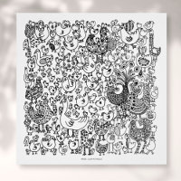 Aves, Impressão de Arte de Desenho Negro e Branco