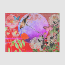 AVES JAPONESAS E PAPEL DE TECIDO DE LUA COMPLETO