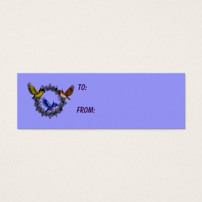 Aves Na Etiqueta De Presente De Foto Da Frota Roxa (Frente)