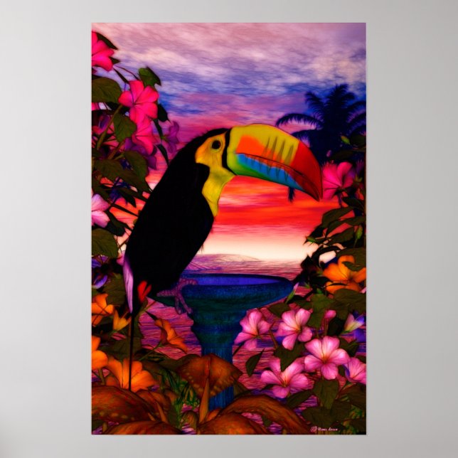 Aves tropicais 2 "tucanos" Art Poster (Frente)