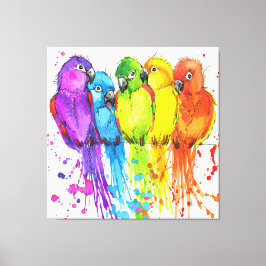 Aves tropicais de uma arte de Canvas de penas