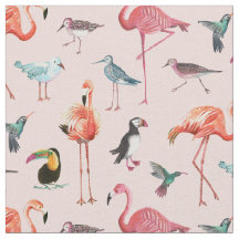 Aves Tropicais Flamingo | TECIDO