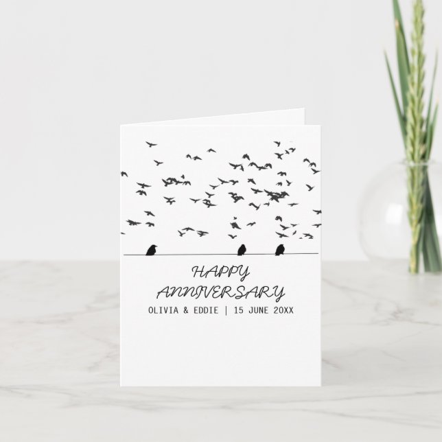 aves voadoras Cartões de aniversário dobrados (Frente)