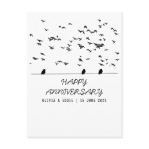 aves voadoras Cartões de aniversário dobrados