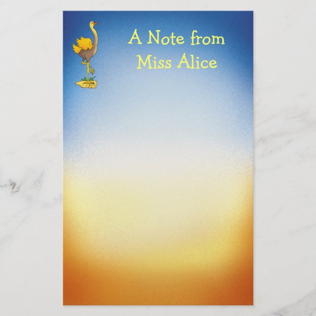 Avestruz bonito - artigos de papelaria (Frente)