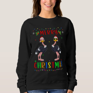 Avestruzes de Luz de Natal Camisa de Natal Combina