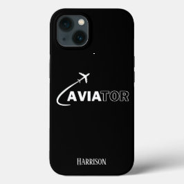 Aviador e avião,Minimalista,Iniciais Monogramas