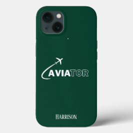 Aviador e avião,Minimalista,Iniciais Monogramas