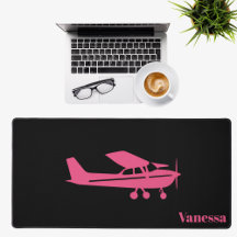 Avião Cessna Rosa Escritório Personalizado Aviação