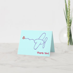 Avião com Nota de Agradecimento de Coração