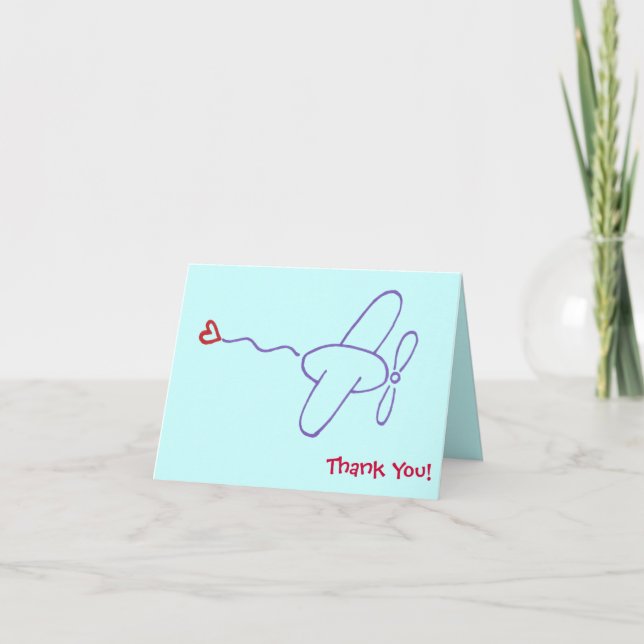 Avião com Nota de Agradecimento de Coração (Frente)