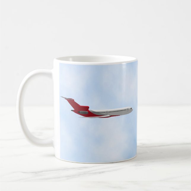 Avião comercial a jato: modelo 3D: caneca de café (Esquerda)