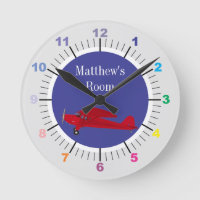 Avião de Relógio de Parede de Sala Infantil