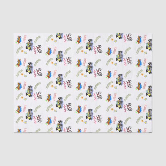 Avião do Ciclo Hero de Papel Tecido (Frente )