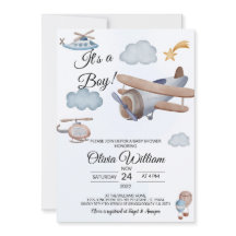 Avião é um convite para Chás de fraldas