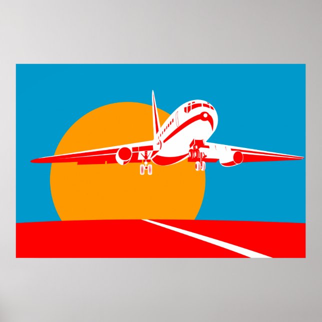 avião jumbo avião a jumbo decolar poster (Frente)