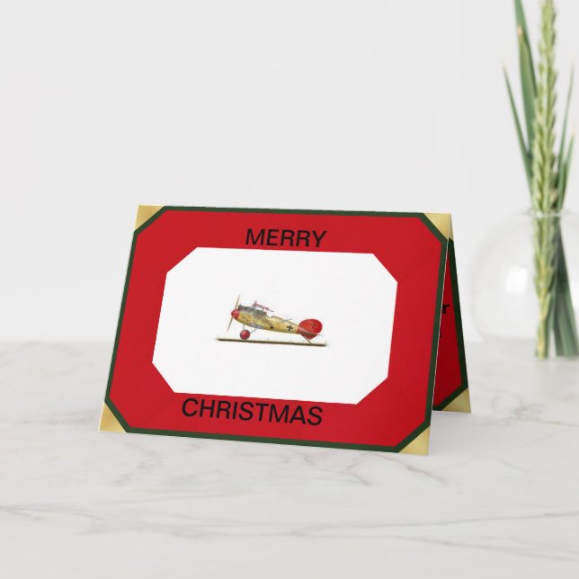 Avião Red Baron num Cartão de Natal (Frente)
