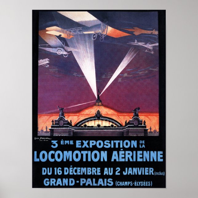 Avião Voando Sobre Poster de Prospecção (Frente)